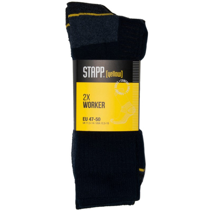 Stapp Yellow Worker 2-Pack Sokken - Zwart