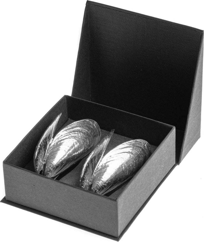 Anovi Zeeuws Mosselbestek - Handgemaakt uit Zilvertin - Set van 2 in Luxe Geschenkdoos