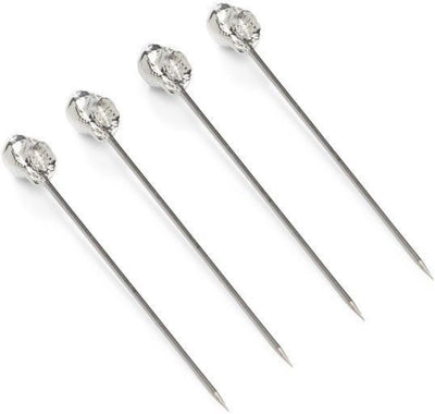 Anovi Tapasprikkers Schelpmotief - Handgemaakt uit Zilvertin - 8 cm - Set van 4 in Luxe Geschenkdoos