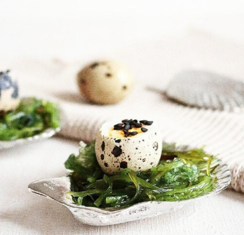 Anovi Amuse Schelpen voor Zeevruchten - Handgemaakt uit Zilvertin - Set van 4 in Luxe Geschenkdoos