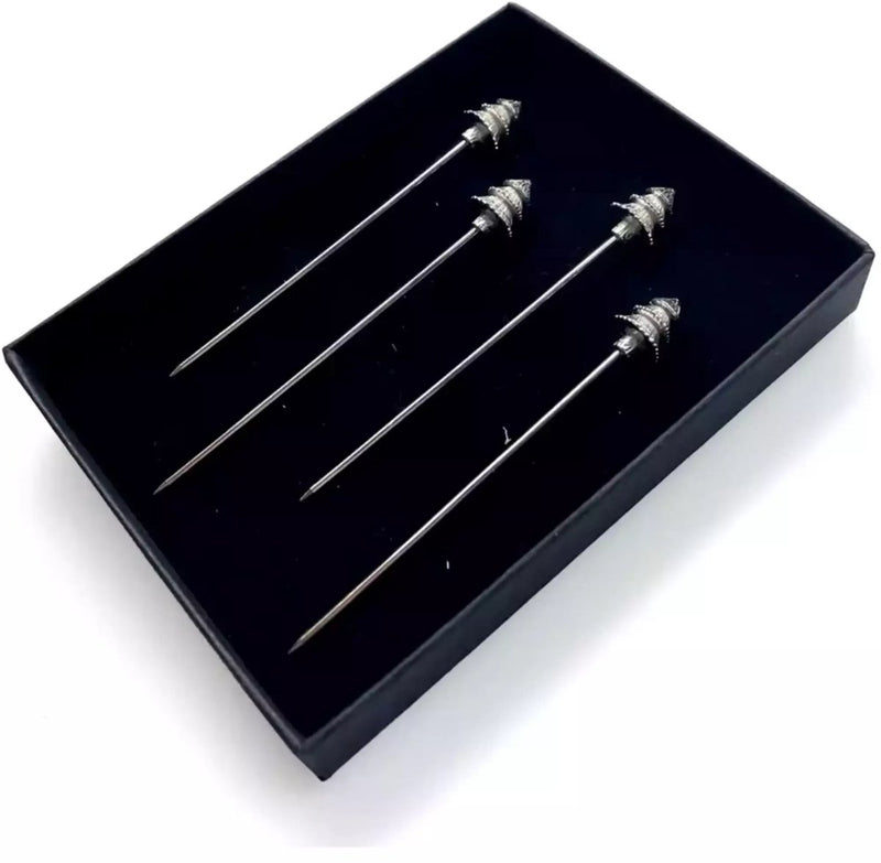 Anovi Tapasprikkers Kerstboom - Handgemaakt uit Zilvertin - 8 cm - Set van 4 in Luxe Geschenkdoos