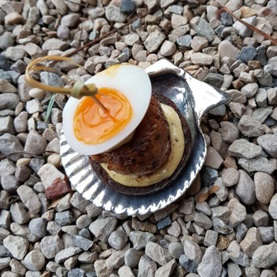 Anovi Amuse Schelpen voor Zeevruchten - Handgemaakt uit Zilvertin - Set van 4 in Luxe Geschenkdoos