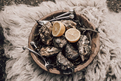 Anovi Oestervorkjes - Handgemaakt uit Tin & RVS - 4 Stuks in Luxe Geschenkdoos