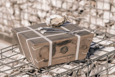 Anovi Oestervorkjes - Handgemaakt uit Tin & RVS - 4 Stuks in Luxe Geschenkdoos