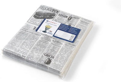 Hendi Greaseproof Paper - Newspaper Print - 25x35cm (500 sheets)