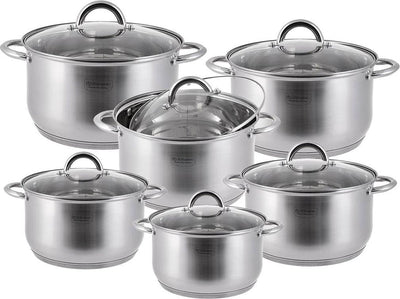2nd chance EDENBERG Stainless Steel Cookware Set - 12-piece - Equipped with 5-Layer Bottom! -EB-4000