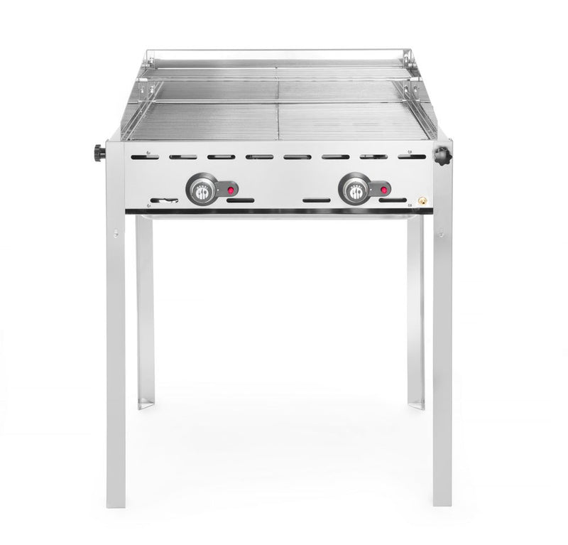 HENDI -  Green fire met 2 branders, Profi Line, 2 roestvast stalen Gastronorm 1/1 roosters, 11,6kW, 740x612x(H)825mm