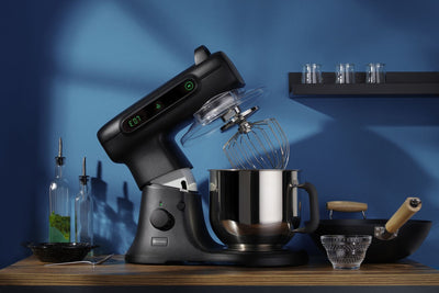 Hendi Planeermenger Blackbolt PRO Zwart 7L - Incl. RVS Garde, Spatel en Kneedhaak - Keukenmachine - 11 Snelheden - 800W