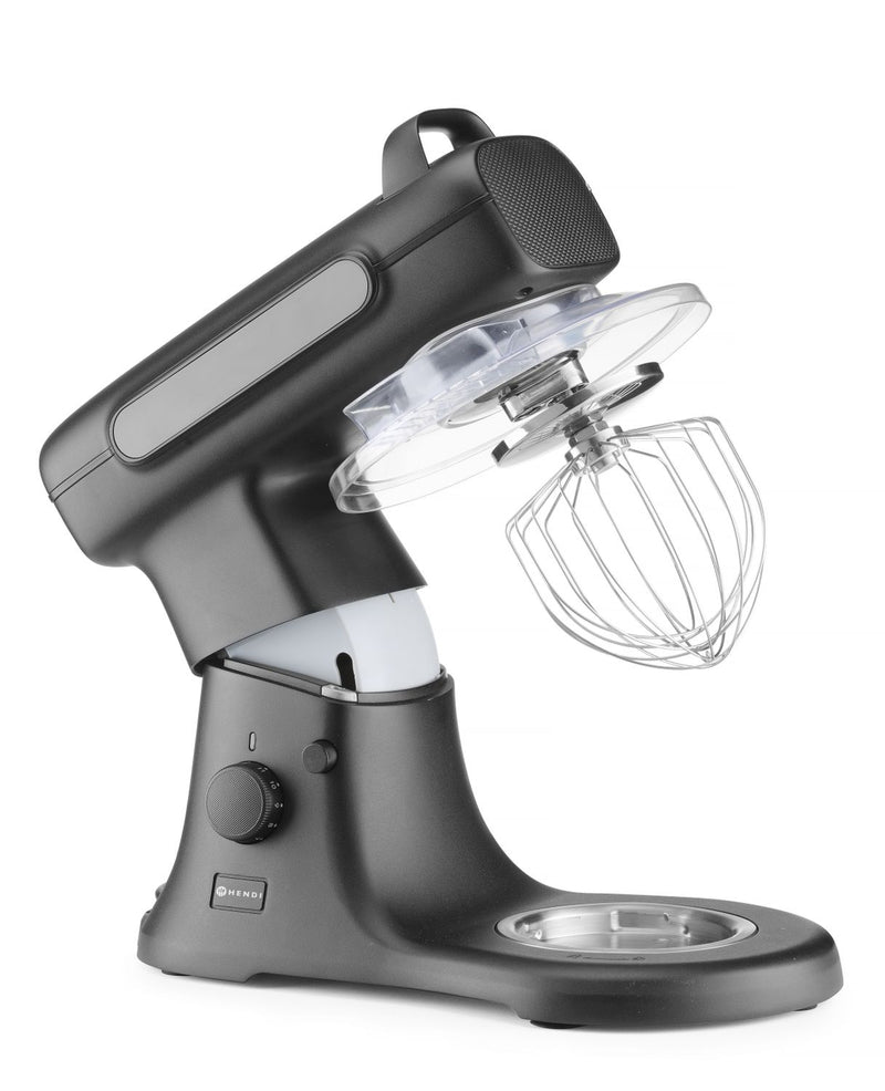 Hendi Planeermenger Blackbolt PRO Zwart 7L - Incl. RVS Garde, Spatel en Kneedhaak - Keukenmachine - 11 Snelheden - 800W