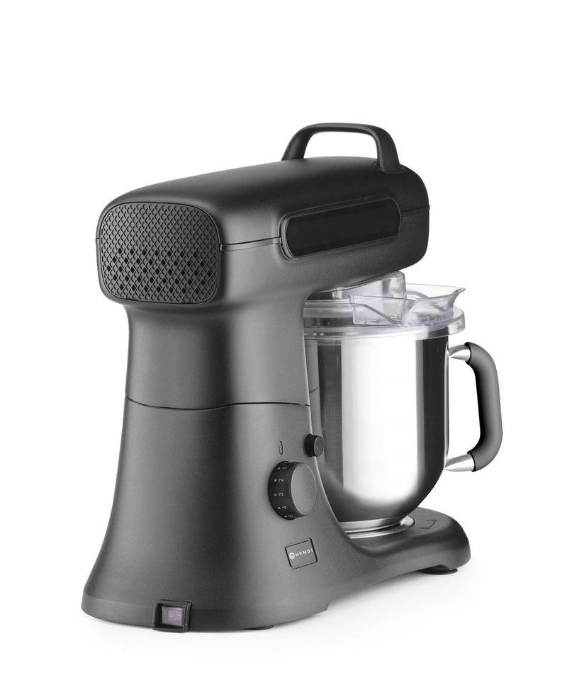 Hendi Planeermenger Blackbolt PRO Zwart 7L - Incl. RVS Garde, Spatel en Kneedhaak - Keukenmachine - 11 Snelheden - 800W