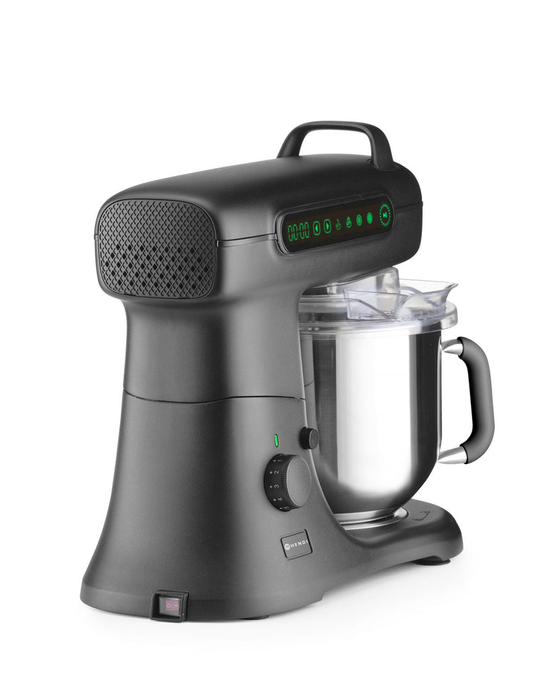 Hendi Planeermenger Blackbolt PRO Zwart 7L - Incl. RVS Garde, Spatel en Kneedhaak - Keukenmachine - 11 Snelheden - 800W