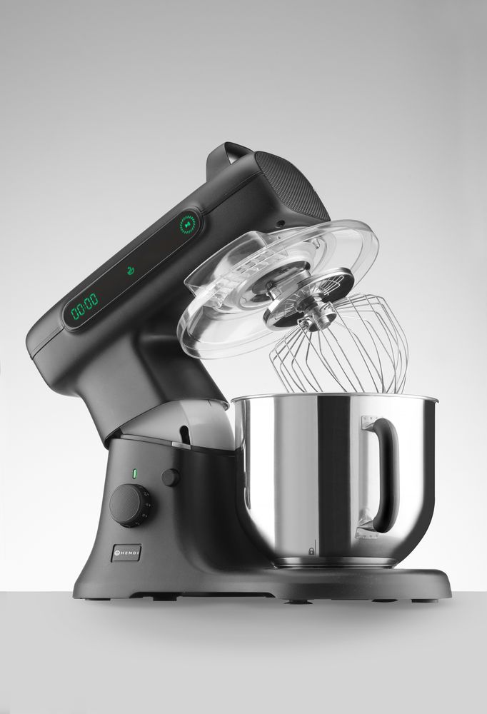 HENDI planeetmixer 7 liter - 470x263x413 mm - rvs kom - zwart - kneden en kloppen - professioneel