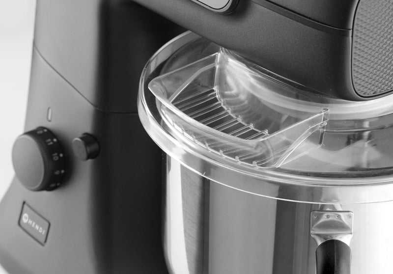 Hendi Planeermenger Blackbolt PRO Zwart 7L - Incl. RVS Garde, Spatel en Kneedhaak - Keukenmachine - 11 Snelheden - 800W