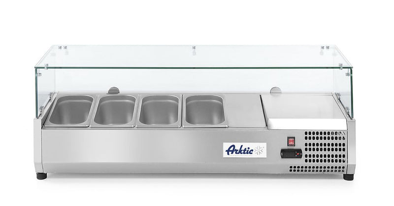 Arktic -  Opzetkoelvitrine GN 1/3, 4x GN 1/3, 230V/180W, 1208x400x(H)456mm