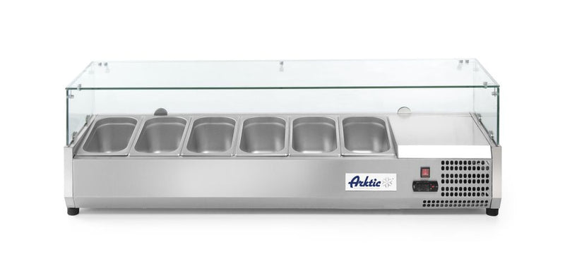 Arktic -  Opzetkoelvitrine GN 1/3, 6x GN 1/3, 230V/180W, 1405x420x(H)456mm