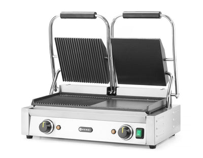 HENDI -  Contactgrill - dubbele versie, half glad, half geribd, 230V/3600W, 575x430x(H)510mm