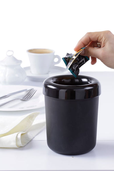 HENDI -  Tafelafvalbak of bestekhouder, Zwart, ⌀130x(H)160mm