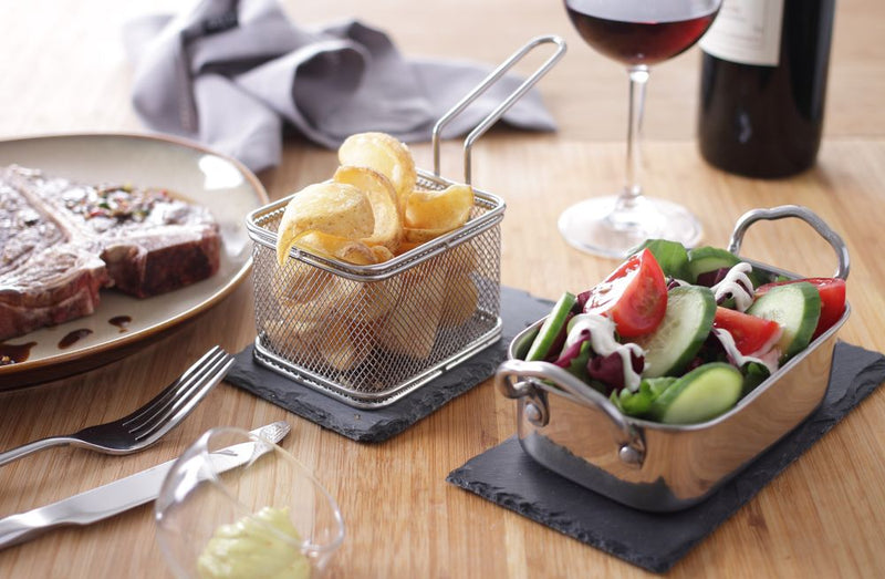 HENDI Mini frituurmandjes – roestvrij staal – vaatwasserbestendig – 100x80x75 mm