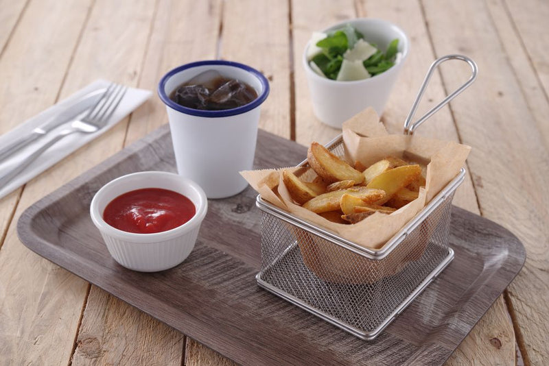 HENDI Mini frituurmandjes – roestvrij staal – vaatwasserbestendig – 100x80x75 mm