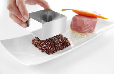 HENDI -  Voedselring en duwer vierkant, voedselring, 80x80x(H)45mm