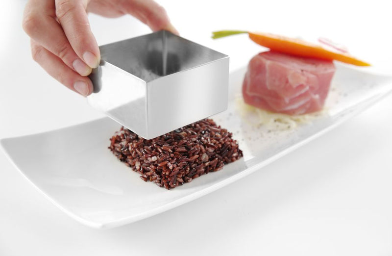 HENDI -  Voedselring en duwer vierkant, voedselring, 80x80x(H)45mm