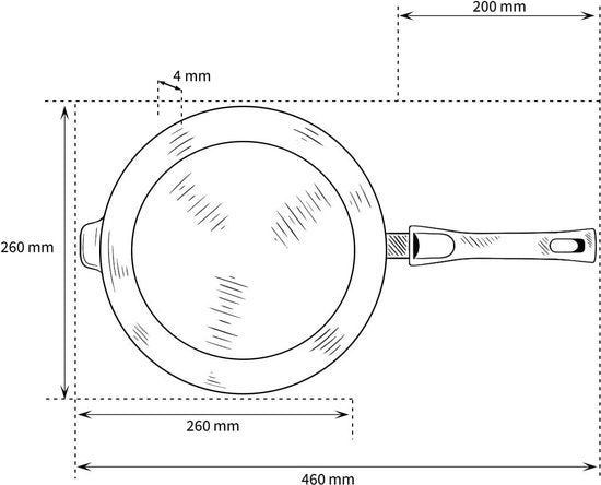 Eurolux Hapjespan met Afneembare Steel - Ø 26 cm - Geschikt voor Alle Warmtebronnen