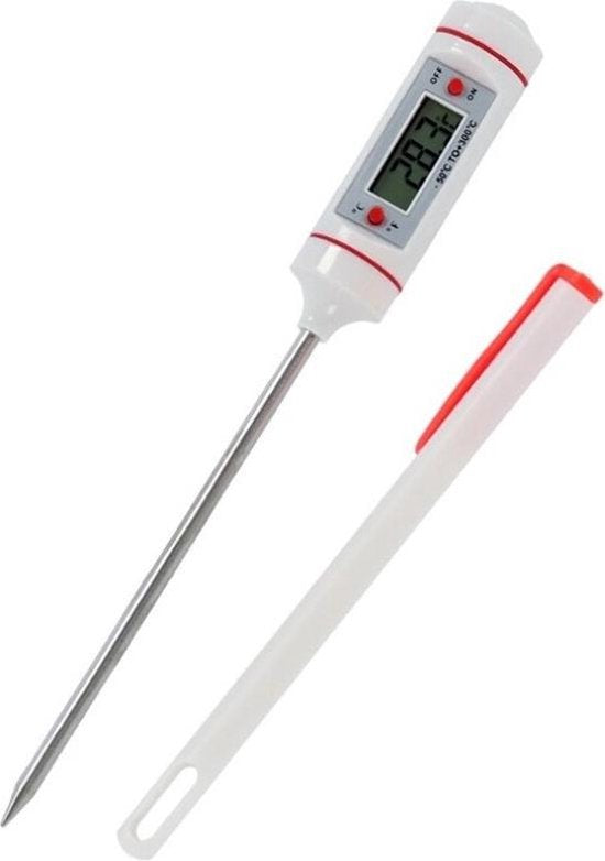 Gerimport Keukenthermometer Digitaal 18 Cm Rvs Wit