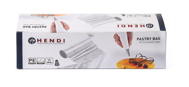 HENDI -  Spuitzakken, transparant, 100 st., 445x220mm