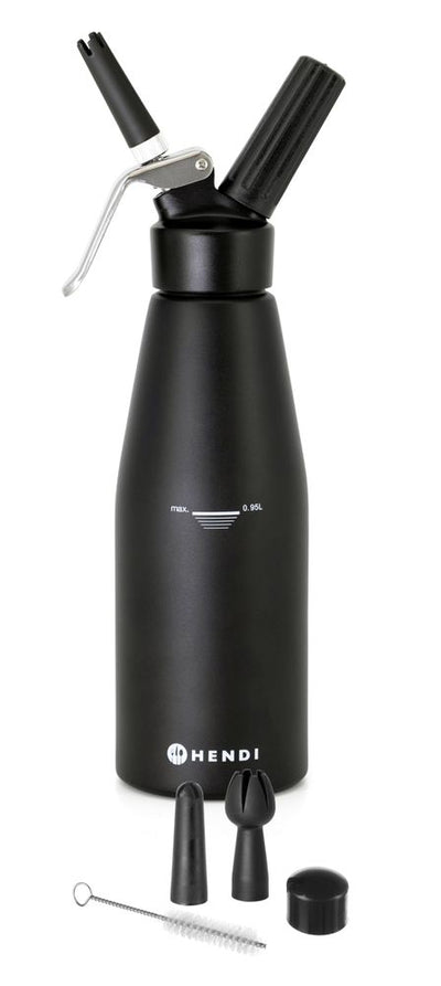 HENDI - Slagroomapparaat - Kitchen Line - 1L - Zwart