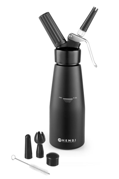 HENDI - Slagroomapparaat - Kitchen Line - 0,5L - Zwart