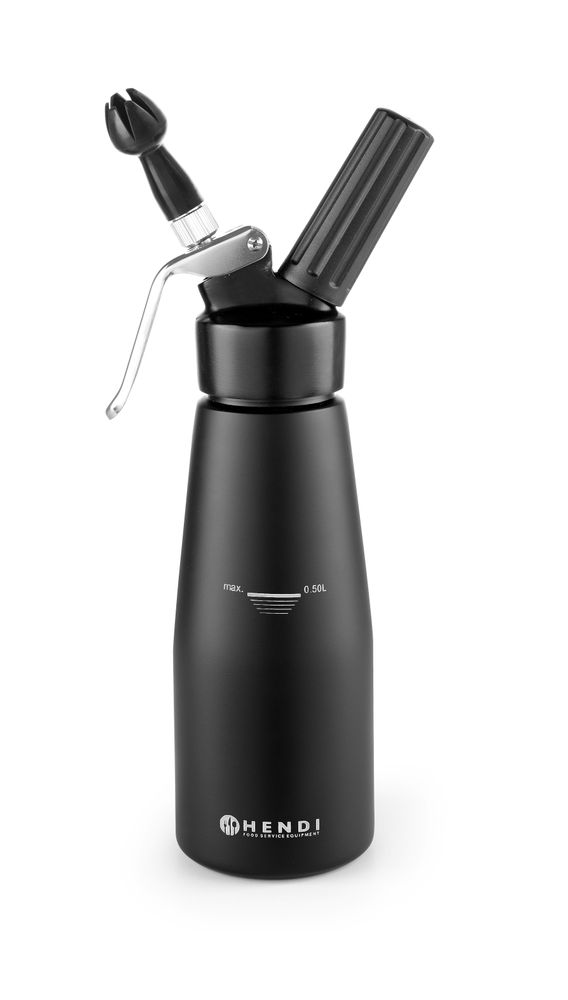 HENDI - Slagroomapparaat - Kitchen Line - 0,5L - Zwart