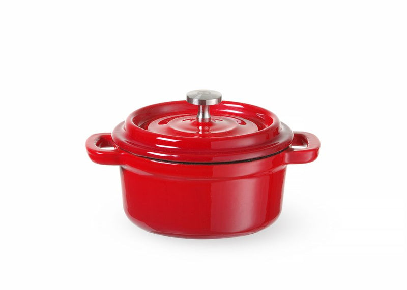 HENDI -  Braadpan geëmailleerd gietijzer, 0,27L, Rood, 130x100x(H)48mm