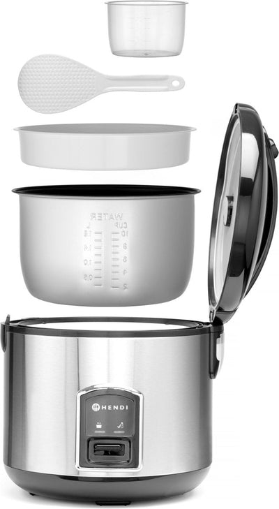 2nd chance Hendi Rice Cooker with Steamer - 1.8 Liters - Max. 10 servings