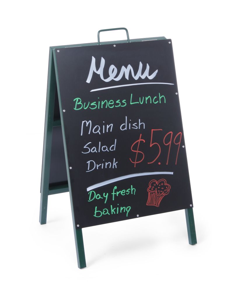 HENDI -  Krijtstoepbord, 500x550x(H)850mm