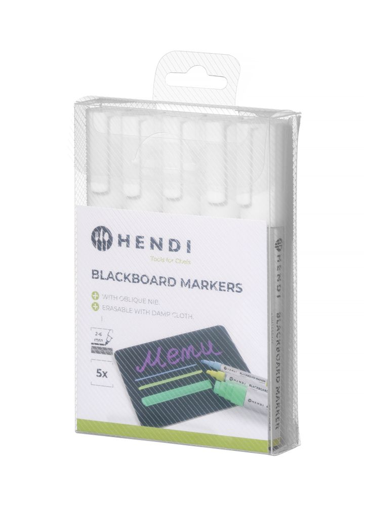 HENDI -  Krijtstiften 6 mm, 5 witte stiften