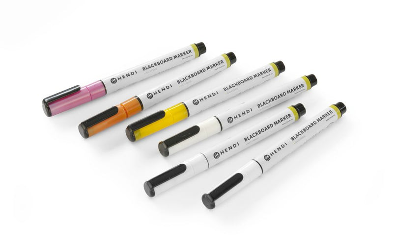 HENDI -  Krijtstiften 1 mm, 3 witte, 1 roze, 1 gele en 1 bronskleurige stiften, 6 st