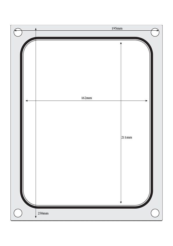 HENDI -  Traysealer matrix, Tweedelige colt container colt 227x178 mm