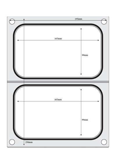 HENDI -  Traysealer matrix, Tweedelige colt container colt 227x178 mm