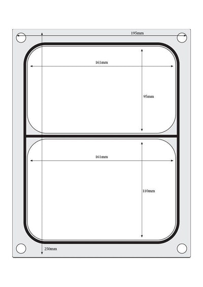 HENDI -  Traysealer matrix, Twee-delige container 227x178 mm