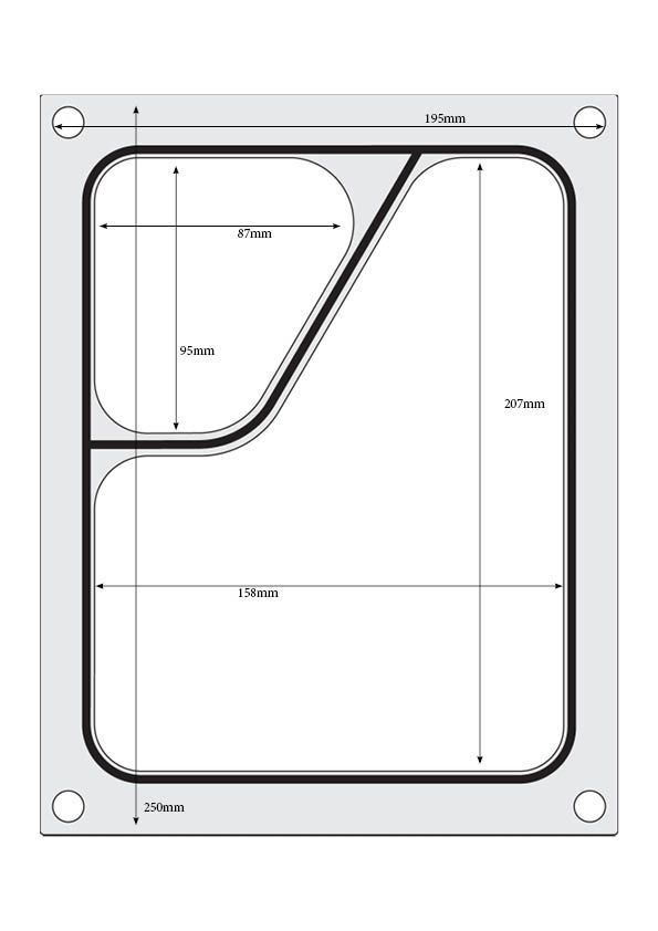 HENDI -  Traysealer matrix, Tweedelige colt container colt 227x178 mm