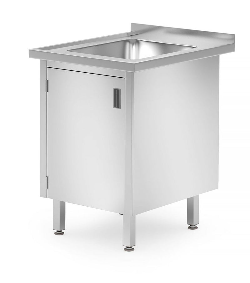 HENDI -  Spoeltafel met kast - gelast, diepte: 700 mm., Profi Line, 600x700x(H)850mm