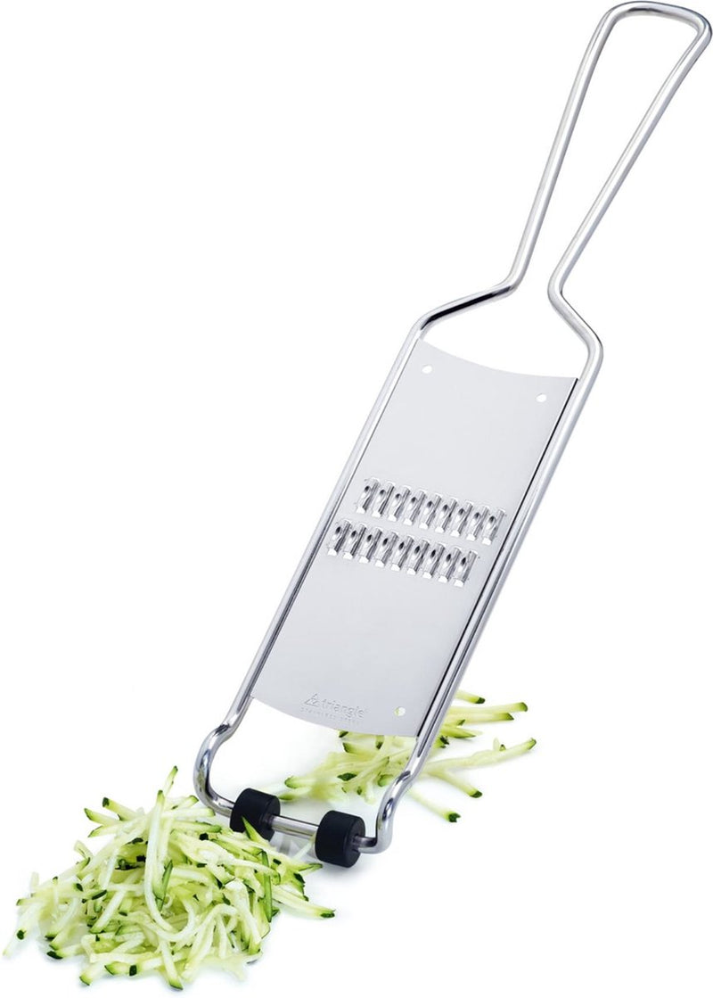 Triangle Grater with Handle - Collection Tray - Grater Julienne - Stainless Steel - Length 32 cm