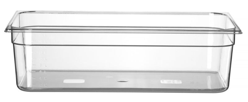 HENDI -  Container GN 1/1 polycarbonaat, Profi Line, GN 1/1, 21L, Transparant, 530x325x(H)150mm
