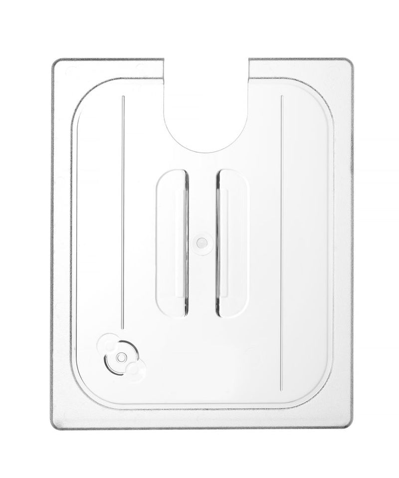 Hendi - Deksel voor GN containers met uitsparing voor sous vide stick, GN 1/2, Transparant, 265x325mm, Gastronorm containers polycarbonate transparent