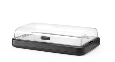 HENDI Koelopzetvitrine GN 1/1 - polypropyleen en rvs - 59,3x38,9x14,7 cm - zwart - voor buffet