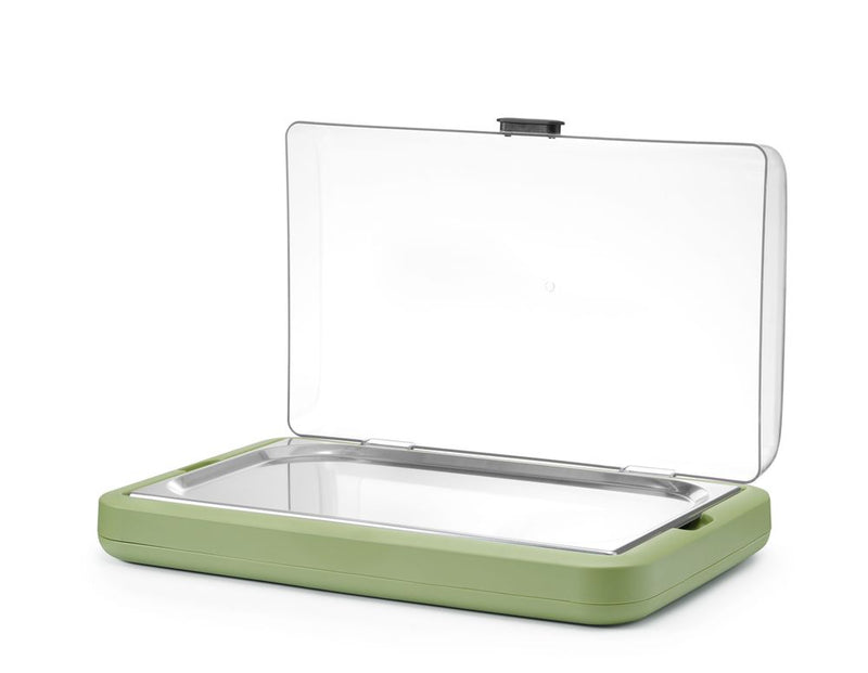 HENDI Koelvitrine GN 1/1 - polypropyleen, rvs, koelelement - 59,3x38,9x14,7 cm - groen - buffet