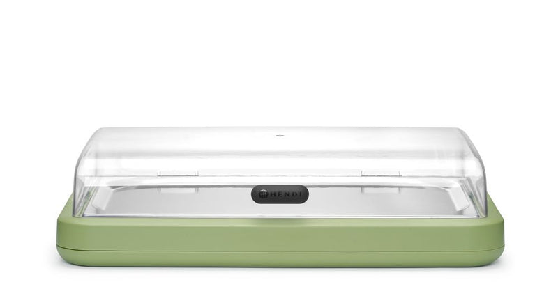 HENDI Koelopzetvitrine GN 1/1 - polypropyleen en rvs - 59,3x38,9x14,7 cm - zwart - voor buffet