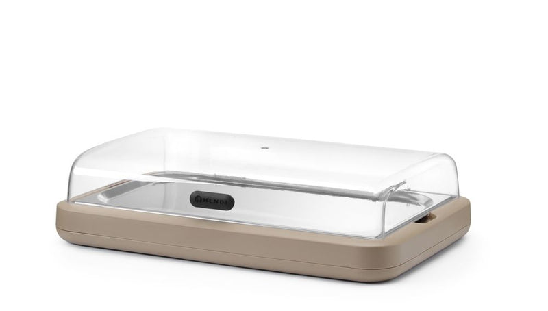 HENDI Koelopzetvitrine GN 1/1 - polypropyleen en rvs - 59,3x38,9x14,7 cm - zwart - voor buffet