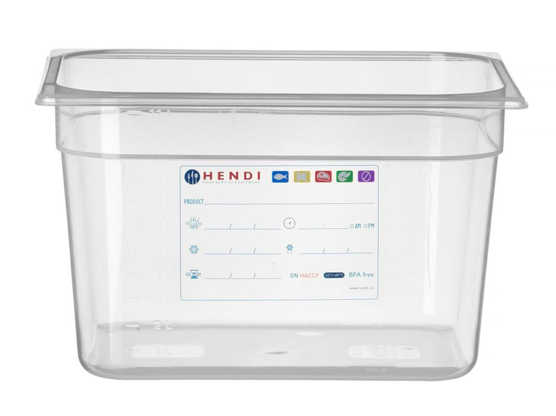 HENDI -  Container - GN 1/2 - 12,5L - Transparant - 325x265x(H)200mm