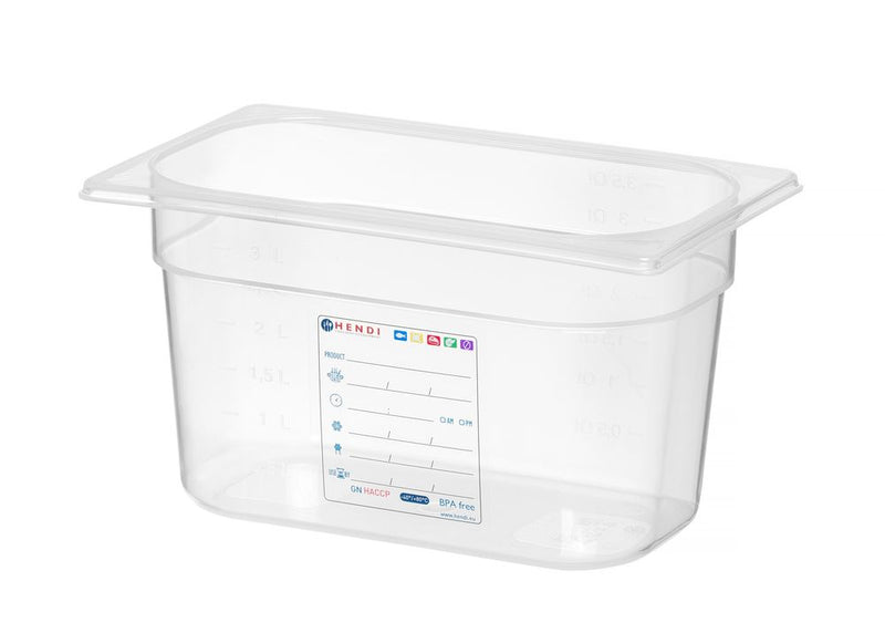 HENDI -  Container GN 1/4, GN 1/4, 4L, Transparant, 265x162x(H)150mm